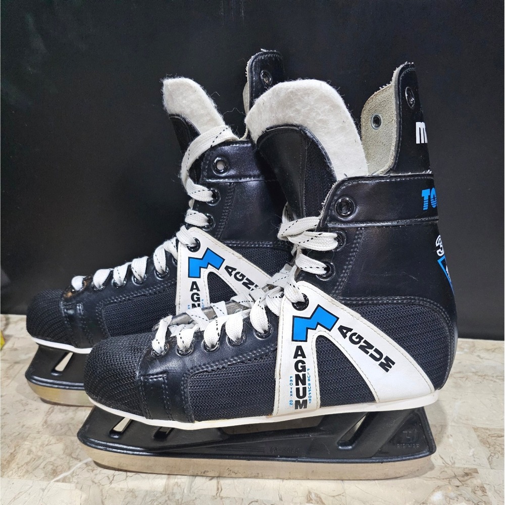 Magnum Torquer 302 Wedge Design‎ Hockey Skates Black Blue Mens Size 8